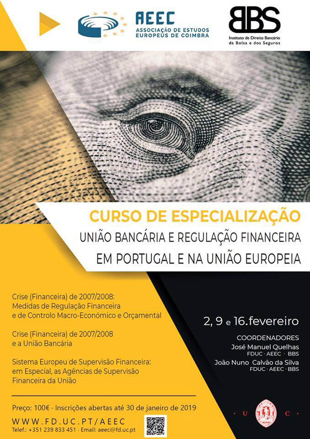 Curso de Especialização em União Bancária e Regulação Financeira em Portugal e na União Europeia